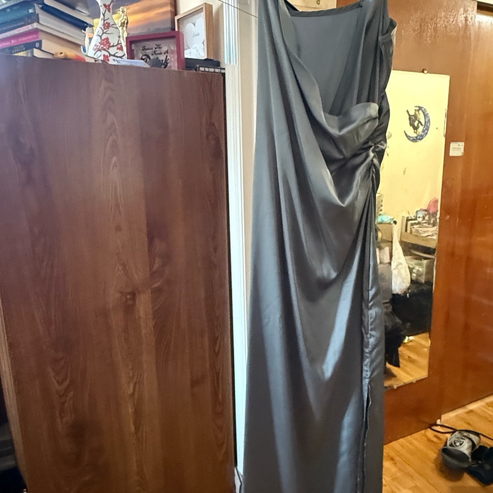 Cider Elegant Silver Maxi Dress